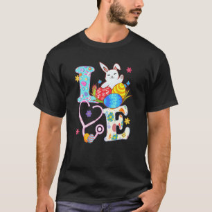 Bunny Nurse Life Stethoscope Scrub Outfits Happy E T-Shirt