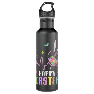 Bunny Nurse Stethoscope Happy Easter Eggs Rabbit N Stainless Steel Water Bottle