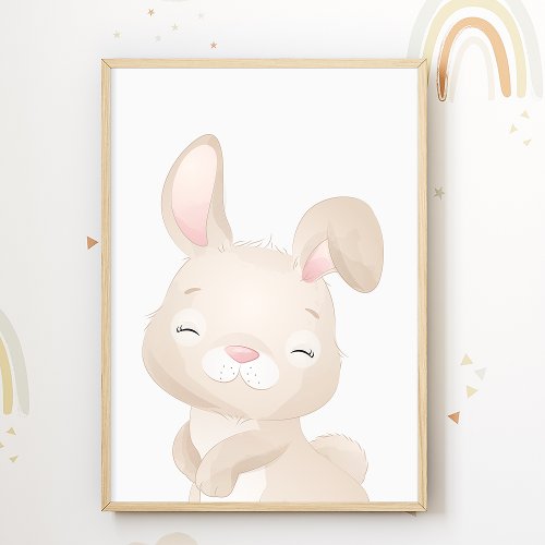 Bunny Nursery Poster Forest Animal Kids