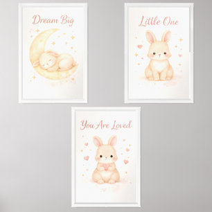 Bunny Nursery Wall Art Set of 3