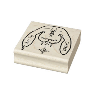 Bunny of Doom Funny Weird Rabbit Rubber Stamp