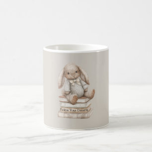 Bunny on Books Coffee Mug