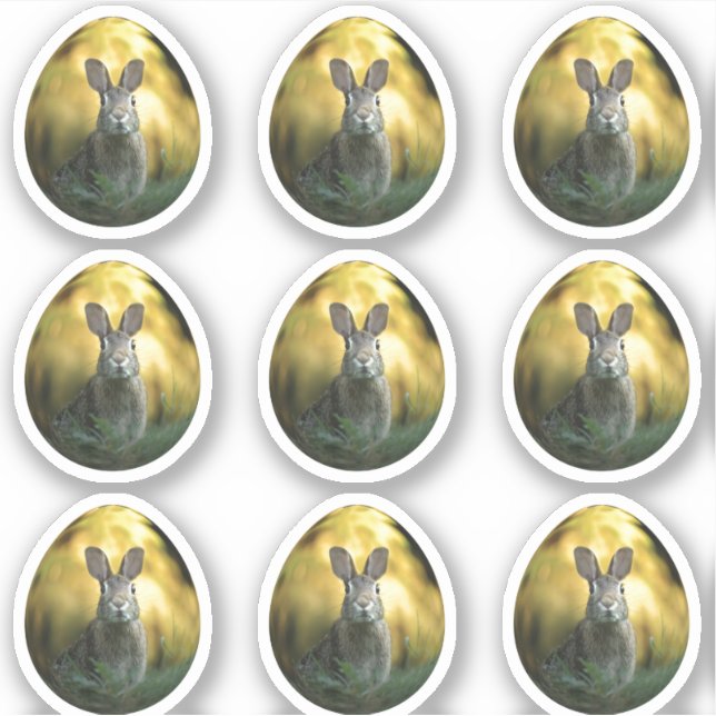 Bunny On Egg Sticker (Front)
