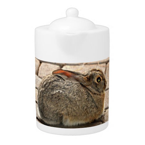 Bunny On Pavers Tea Pot