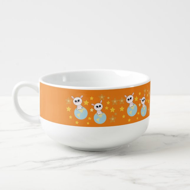 Bunny on the earth soup mug (Right)