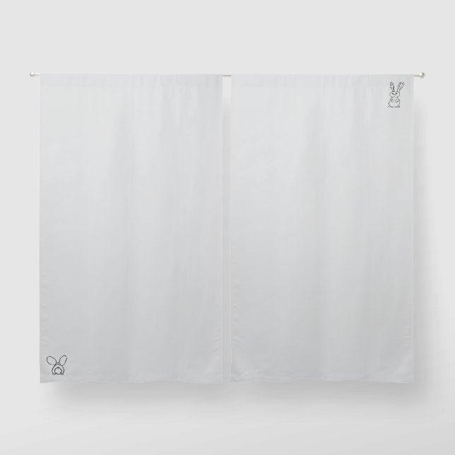 Bunny outlined light grey black out Curtains (Pair)