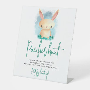 Bunny Pacifier hunt game baby shower Pedestal Sign
