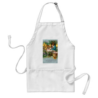 Bunny Painting Easter Eggs Vintage Adult Apron