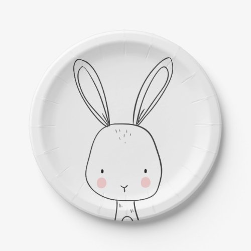 Bunny Paper Plates Baby shower Woodland animals