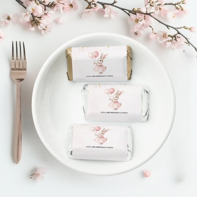  Bunny Pastel Pink Birthday Hershey's Miniatures (Creator Uploaded)