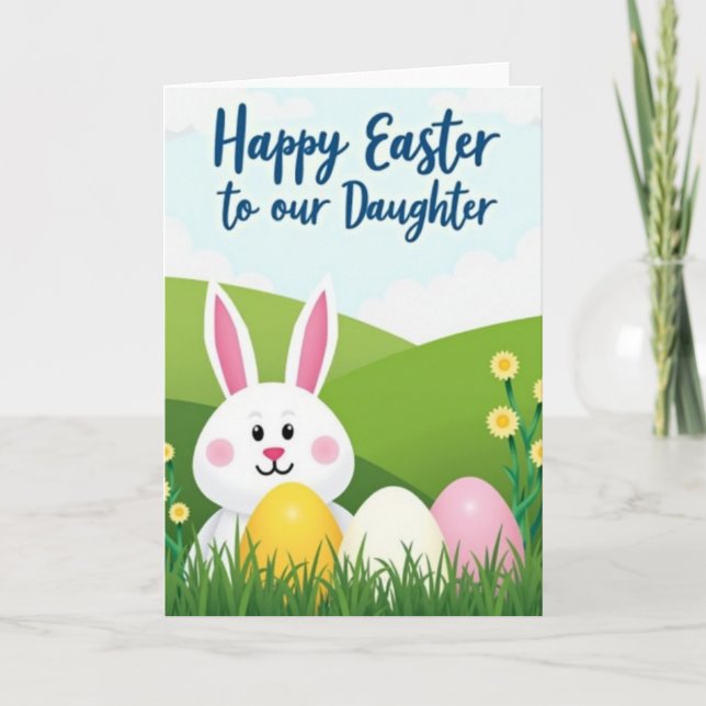 Bunny Pastel Shapes Spring Card (Front)