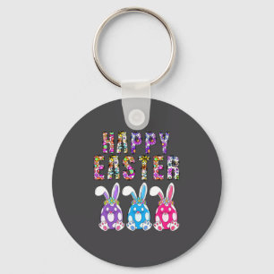 Bunny Pastel Spring Hunt Eggs Rabbit Happy Easter Keychain