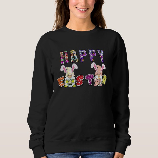 Bunny Pastel Spring Hunt Eggs Rabbit Happy Easter  Sweatshirt (Front)