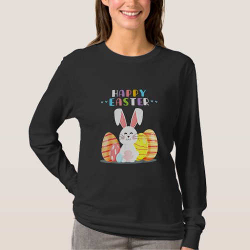 Bunny Pastel Spring Hunt Eggs Rabbit Happy Easter  T_Shirt