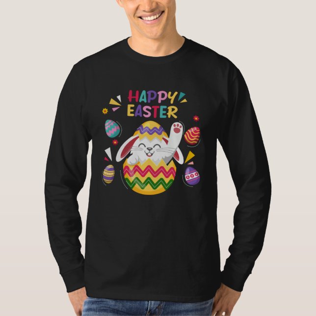 Bunny Pastel Spring Hunt Eggs Rabbit Happy Easter  T-Shirt (Front)