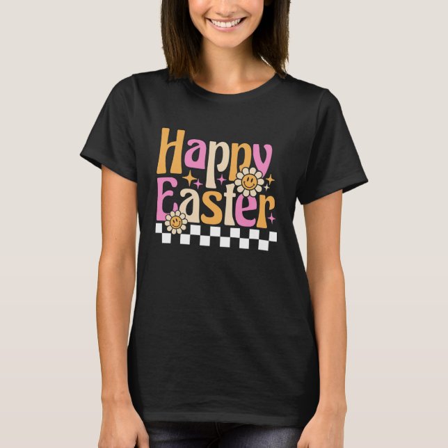 Bunny Pastel Spring Hunt Eggs Rabbit Happy Easter  T-Shirt (Front)