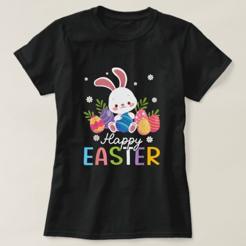 Bunny Pastel Spring Hunt Eggs Rabbit Happy Easter  T_Shirt