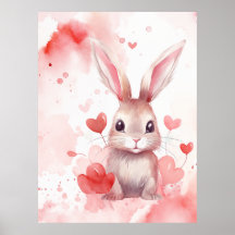 Bunny Pastel Super Cute hearts Red hearts