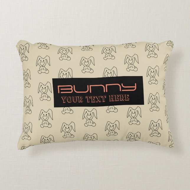 BUNNY PATTERN ACCENT PILLOW (Front)