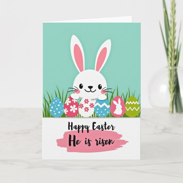 Bunny Pattern Celebration Card (Front)