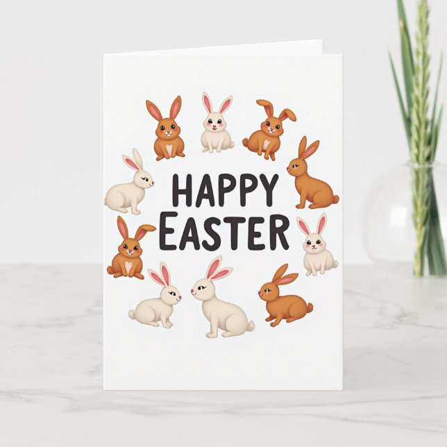 Bunny Pattern Easter Card (Front)