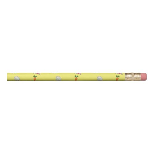 Bunny pattern on yellow pencil