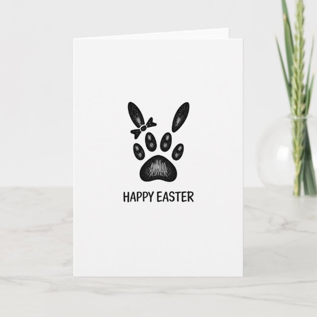 Bunny Paw Print Easter Card (Front)