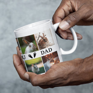 Bunny Paws We Love You Dad Photo Collage Coffee Mug
