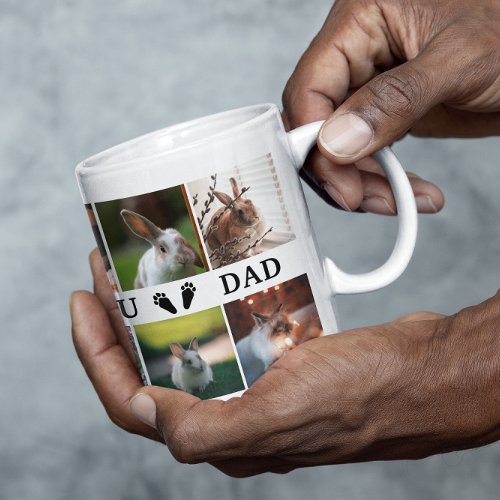 Bunny Paws We Love You Dad Photo Collage Coffee Mug