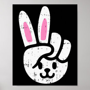 Bunny Peace Sign Easter Fun Rabbit Spring Men Wome