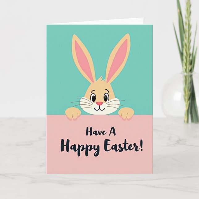Bunny Peeking Hello Card (Front)