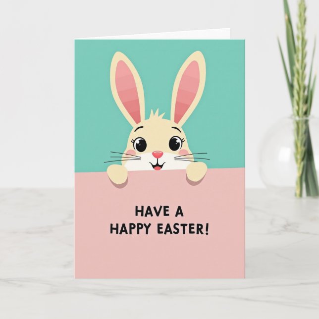 Bunny Peeking Over Line Card (Front)