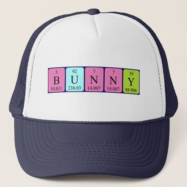 Bunny periodic table name hat (Front)