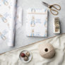 Bunny Peter Rabbit Blue Personalized  Baby Shower Wrapping Paper