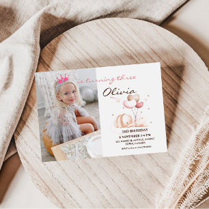 Bunny Photo Invite Girly Birthday Party