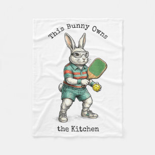 Bunny pickleball player easter this bunny owns the fleece blanket