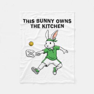 Bunny pickleball player easter this bunny owns the fleece blanket