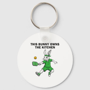 Bunny pickleball player easter this bunny owns the keychain