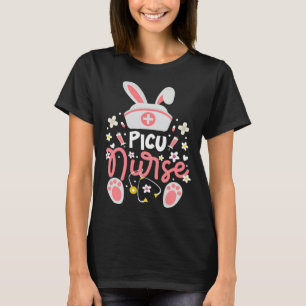Bunny PICU Nurse Bunny Ears Pediatric Intensive Ca T-Shirt
