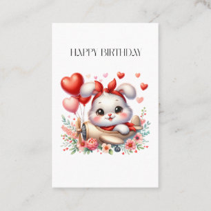 Bunny Pilot Birthday Business Card