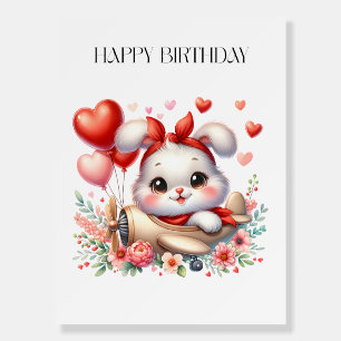 Bunny Pilot Birthday Foam Board