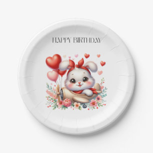 Bunny Pilot Birthday Paper Plates