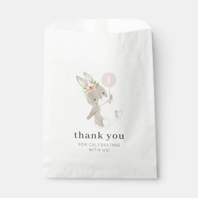Bunny Pink Balloon Favor Bag (Front)