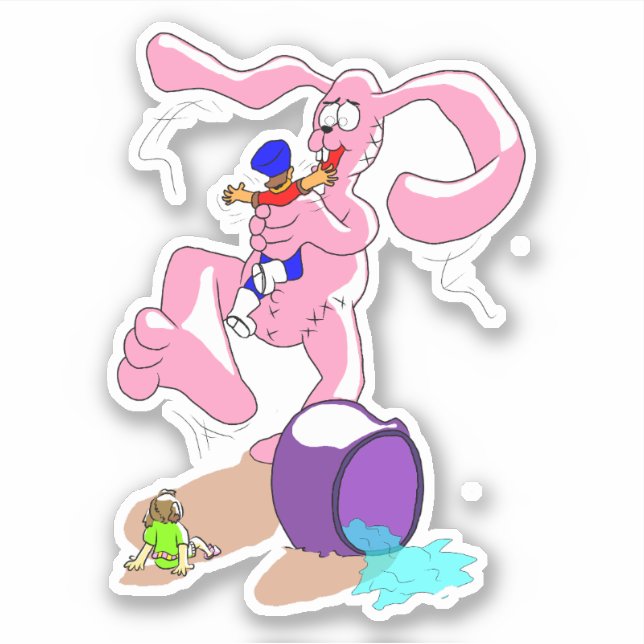 Bunny Pink Hop Sticker (Front)