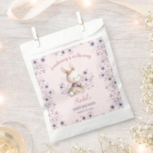 Bunny Pink Purple Floral Spring Girl Baby Shower Favor Bag