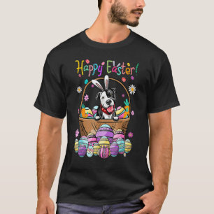Bunny Pit Bull Dog Happy Easter Day With Easter Eg T-Shirt