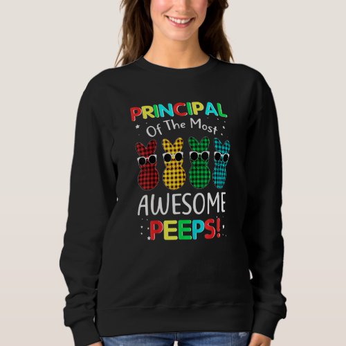 Bunny Plaid Principal Of The Most Awesome  Easter  Sweatshirt