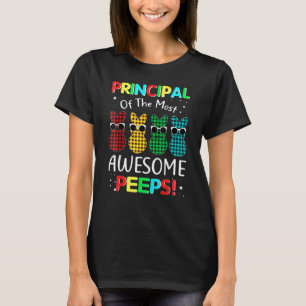 Bunny Plaid Principal Of The Most Awesome Funny Ea T-Shirt