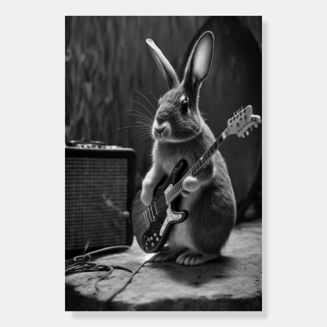 Bunny Playing a Guitar Foam Board (Front)