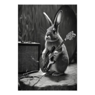 Bunny Playing a Guitar Photo Print